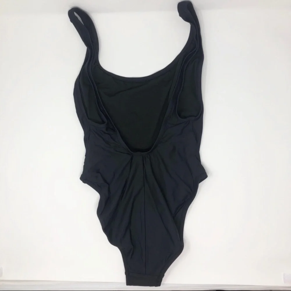 J. Crew Plunging Scoopback One-piece Swimsuit Black Size 16 NWT